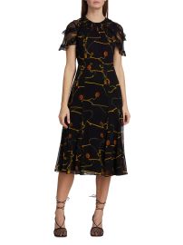 Shop Jason Wu Collection Floral Silk-Chiffon Midi-Dress at Saks Fifth Avenue